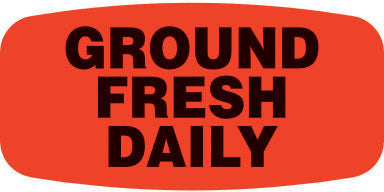 Ground Fresh Daily DayGlo Labels, Stickers