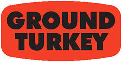 Ground Turkey DayGlo Labels, Ground Turkey Stickers