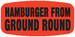 Hamburger from Ground Round DayGlo Labels, Stickers