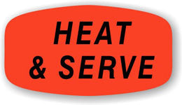 Heat and Serve DayGlo Labels, Heat and Serve Stickers
