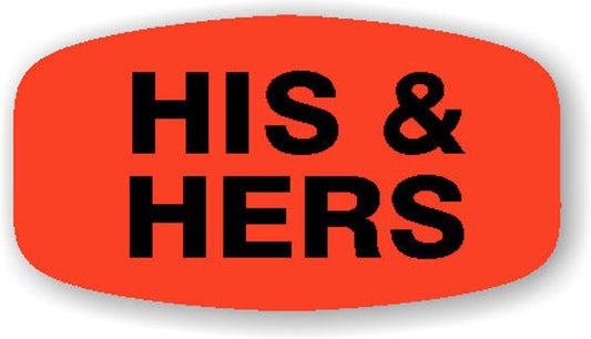 His and Hers DayGlo Labels, Stickers