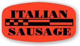 Italian Sausage DayGlo Labels, Italian Sausage Stickers