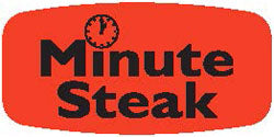 Minute Steak DayGlo Labels, Stickers