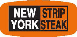 New York Strip Steak DayGlo Labels, Stickers