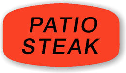 Patio Steak DayGlo Labels, Stickers