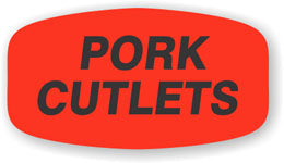 Pork Cutlets Dayglo Labels, Pork Cutlets Stickers