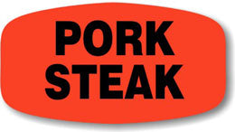 Pork Steak Dayglo Labels, Pork Steak Stickers