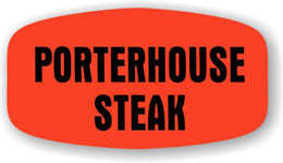 Porterhouse Steak DayGlo Labels, Stickers