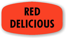 Red Dellcious Apple DayGlo Labels, Red Delicious Stickers