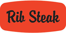 Rib Steak DayGlo Labels, Stickers