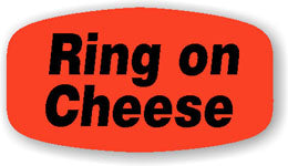 Ring On Cheese DayGlo Labels, Ring on Cheese Stickers