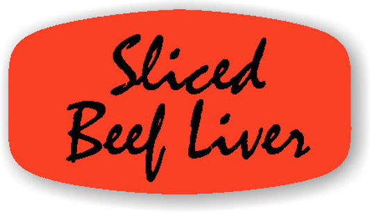 Sliced Beef Liver DayGlo Labels, Stickers