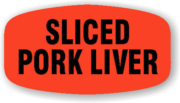 Sliced Pork Liver DayGlo Labels, Sliced Pork Liver Stickers