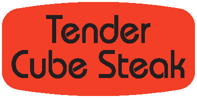 Tender Cube Steak DayGlo Labels, Stickers