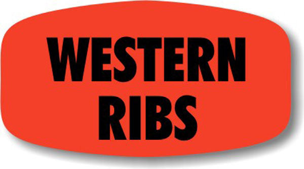 Western Ribs DayGlo Labels, Stickers