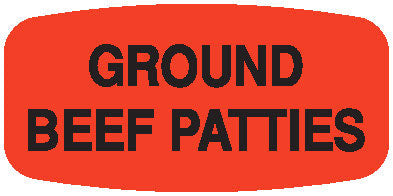 Ground Beef Patties DayGlo Labels, Stickers