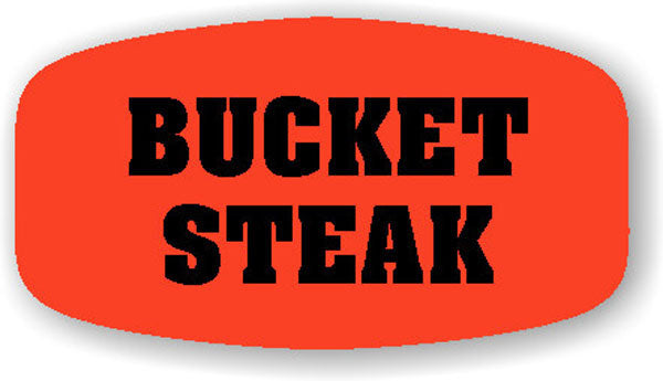 Bucket Steak DayGlo Labels, Stickers