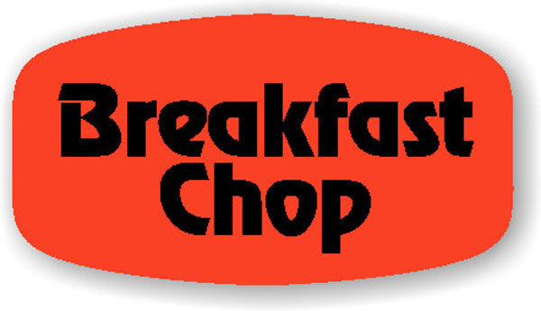 Breakfast Chop DayGlo Labels, Breakfast Chop Stickers