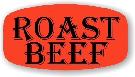 Roast Beef DayGlo Labels, Roast Beef Stickers