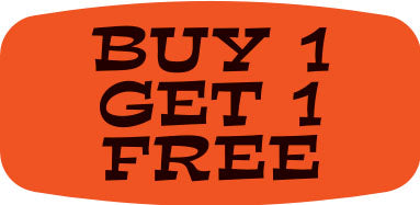 Buy 1 Get 1 Free BOGO Dayglo Labels, Buy One Get One Free Labels