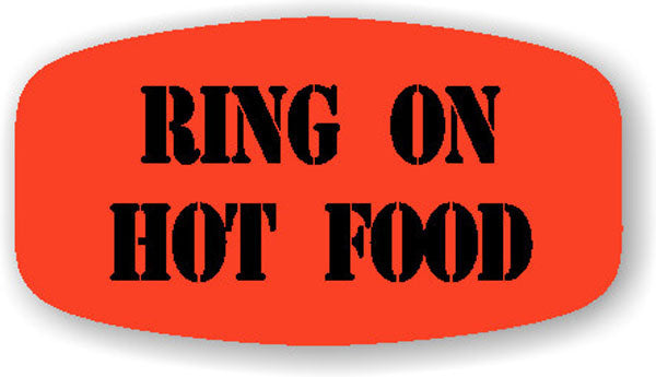 Ring On Hot Food DayGlo Labels, Stickers