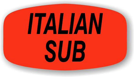 Italian Sub DayGlo Labels, Italian Sub Stickers