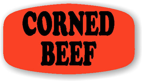 Corned Beef DayGlo Labels, Stickers