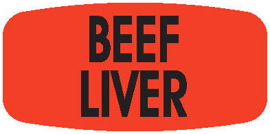 Beef Liver DayGlo Labels, Beef Liver Stickers 1000/Roll