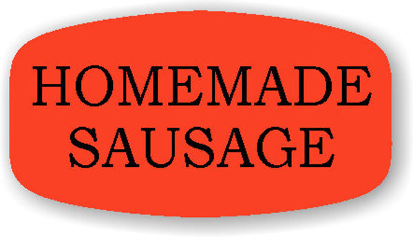 Homemade Sausage DayGlo Labels, Homemade Sausage Stickers