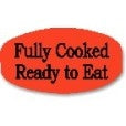 Fully Cooked Ready To Eat DayGlo Labels, Fulky Cooked Stickers