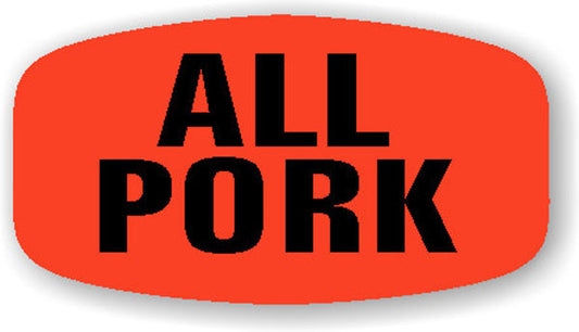 All Pork DayGlo Labels, All Pork Stickers