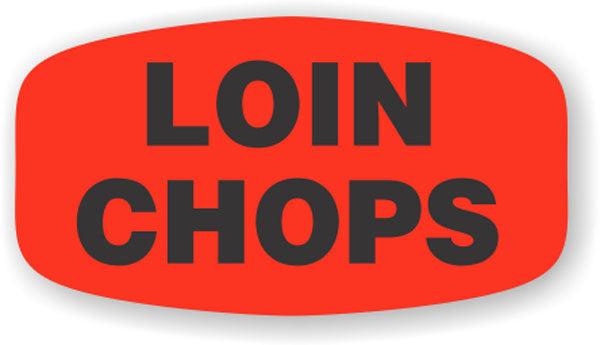 Loin Chops DayGlo Labels, Pork Loin Chops Stickers