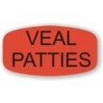 Veal Patties DayGlo Labels, Veal Patty Stickers