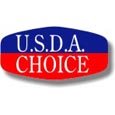 USDA Choice Oval DayGlo Labels, USDA Choice Stickers