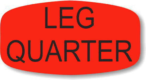 Leg Quarter DayGlo Labels, Leg Quarter Stickers