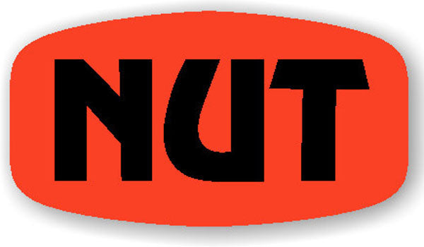 Nut DayGlo Labels, Nut Stickers