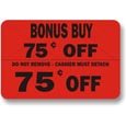 Bonus Buy 75 Cents Off Coupon Labels, Stickers