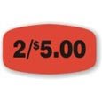 2 For $5.00 Red Orange DayGlo Price Labels