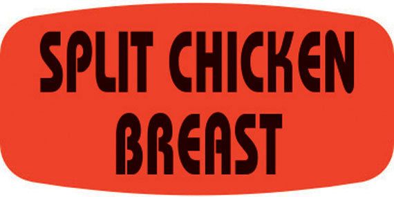 Split Chicken Breast DayGlo Label, Split Chicken Breast Stickers