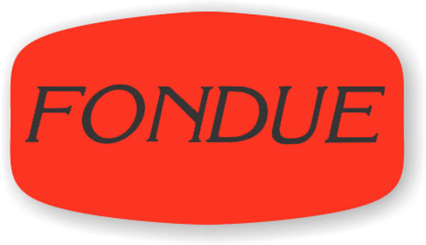 Fondue DayGlo Labels, Fondue Stickers