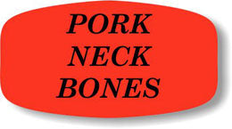 Pork Neck Bones DayGlo Labels, Pork Neck Bone Stickers