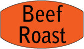 Beef Roast DayGlo Labels, Beef Roast Stickers 1000/Roll