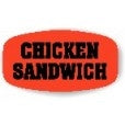 Chicken Sandwich DayGlo Labels, Chicken Sandwich Stickers