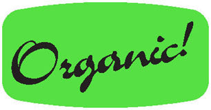 Organic Green Dayglo Labels, Organic Green Stickers