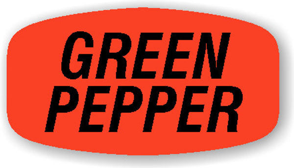 Green Pepper DayGlo Labels, Green Pepper Stickers