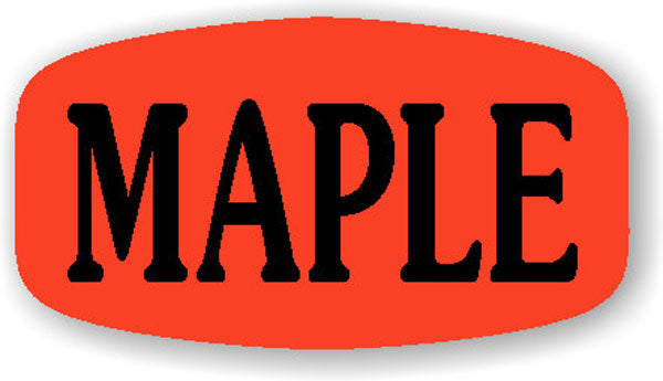 Maple DayGlo Labels, Maple Flavor Stickers