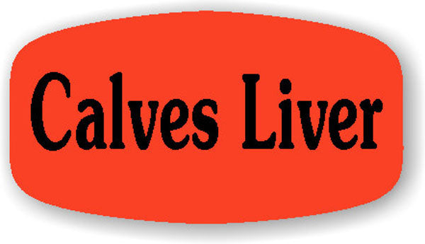 Calves Liver DayGlo Label, Stickers