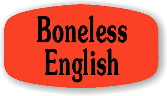 Boneless English DayGlo Labels, Stickers