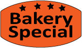 Bakery Special DayGlo Labels, Bakery Special DayGlo Stickers