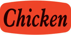 Chicken DayGlo Labels, Chicken Stickers